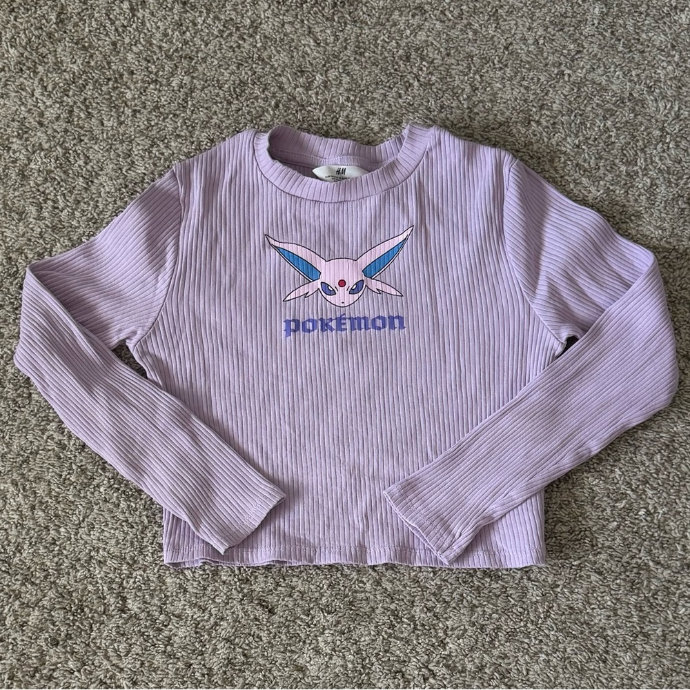 H&M girls Pokemon long sleeve purple tshirt shirt tee size 8-10
